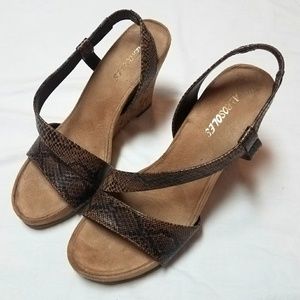 Aerosoles Shoes Wedges Size 7.5 Snake Skin